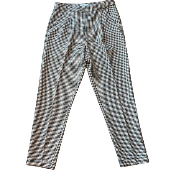 Never Fully Dressed Trousers Checked Pleated Straight Leg Size 8 - Picture 1 of 6